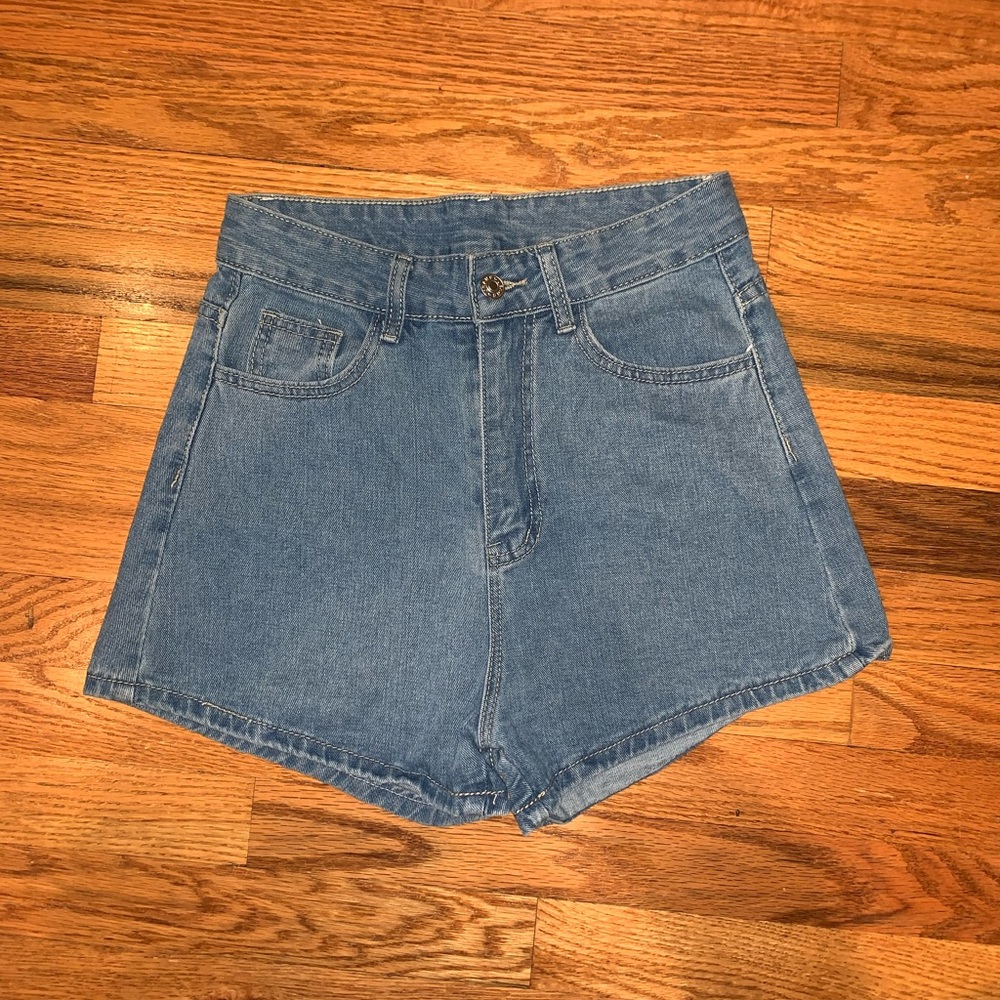 SHEIN High Waisted Blue Jean Denim Shorts Size XS